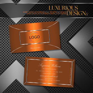Ljusstark Orange med Silver Decor and Logotyp Mode Visitkort