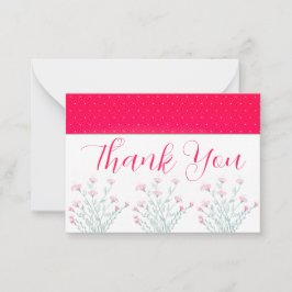 Ljusstark Rosa med Blommigt pekdon Anteckningskort