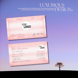 Ljusstark Rosa med diamanter och Logotypens Profes Visitkort