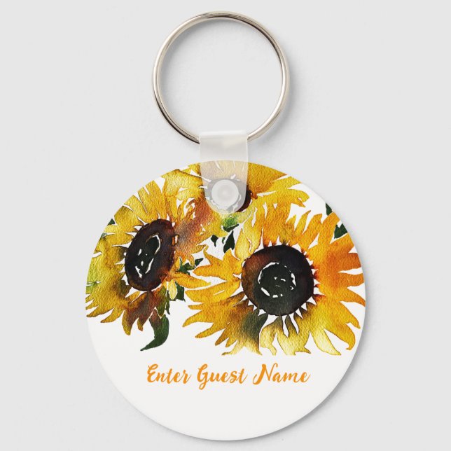 Ljusstark solros 50 födelsedag nyckelring (Framsida)