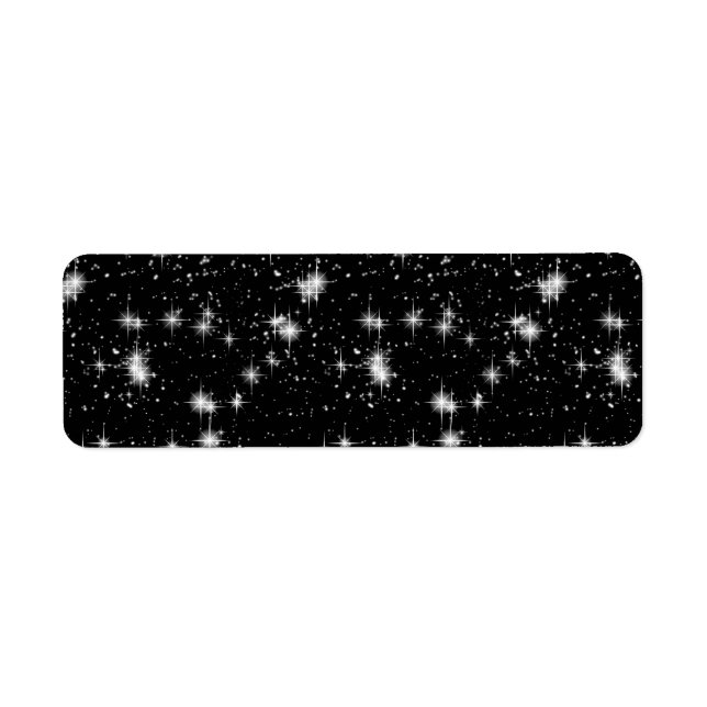 Ljusstark svärtlar i rymden returadress etikett (Framsidan)