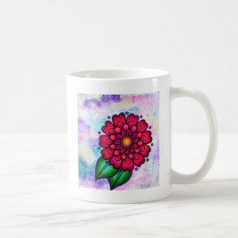 Ljusstark vattenfärgsblomma kaffemugg