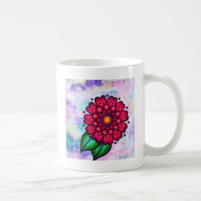 Ljusstark vattenfärgsblomma kaffemugg (Höger)