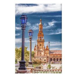 Ljusstationer på Plaza de Espana Fototryck