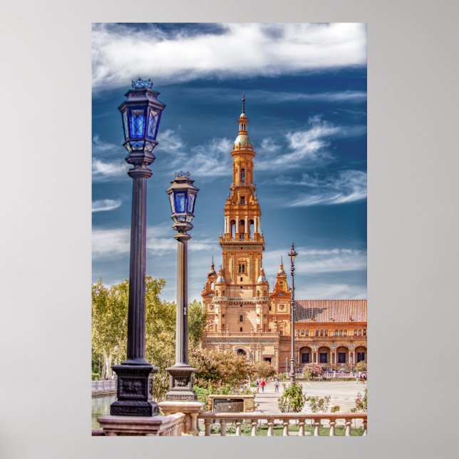 Ljusstationer på Plaza de Espana Poster (Framsidan)