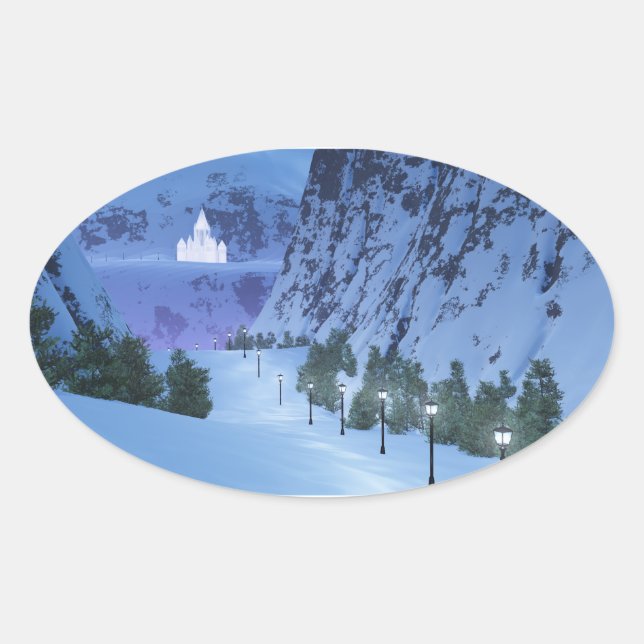 Ljusstickers pass ovalt klistermärke (Framsida)