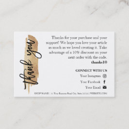 Ljusstillbehör Guld Glitter Chic Script Tacksedel Visitkort