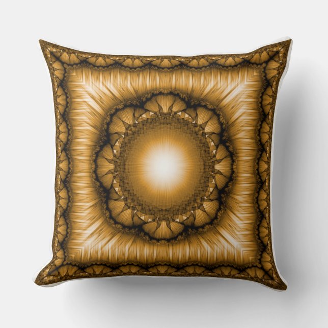 Ljusstrålande geometrisk ornament kudde (Framsida)