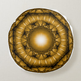 Ljusstrålande geometrisk ornament rund kudde