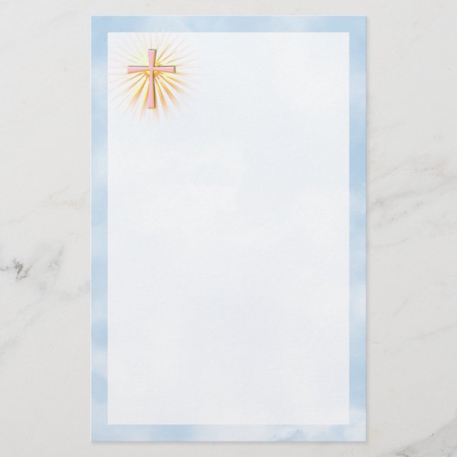 Ljusstrålar från Religiösan Kor (W/moln) Brevpapper (Framsida)