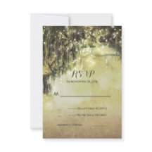 Ljussträng mossklädd träd rustik bröllop svara