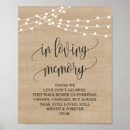 Ljussträngar i rustik stil minnestavla eller plans poster