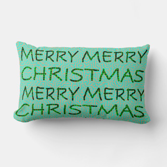 Ljusstreck med flera utformningar i God jul Lumbarkudde (Framsida)