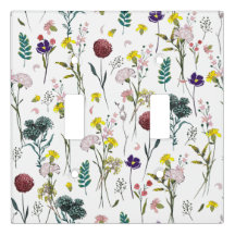 Ljusströmbrytare med livfulla vilda blommor
