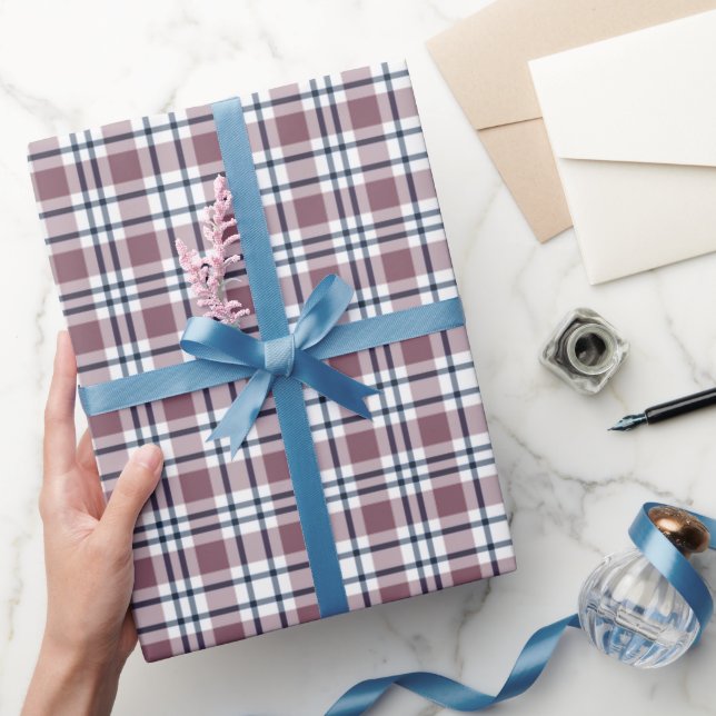 Ljusstyrd retro-mönster brun grått vit presentpapper (Gifting)