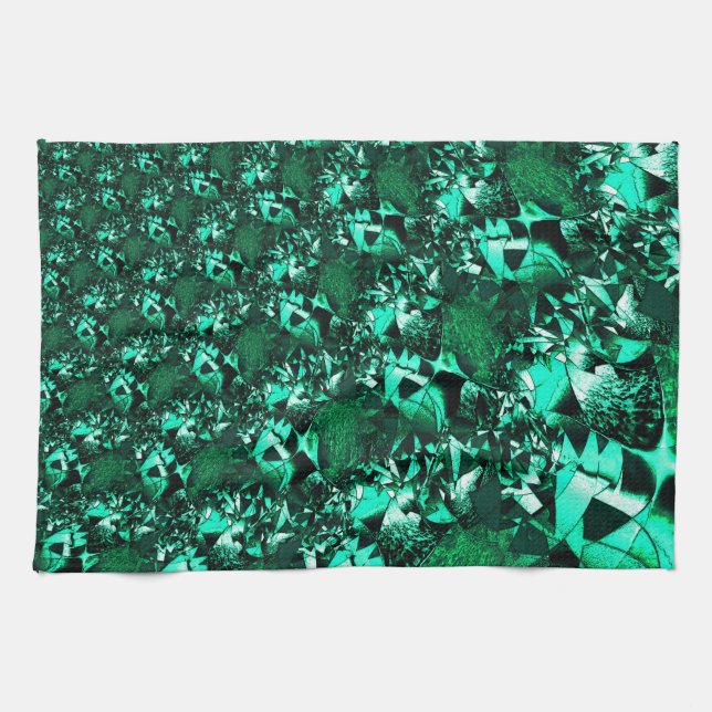 Ljusstyrka, lättaliknande grönt-toner kökshandduk (Horisontell)