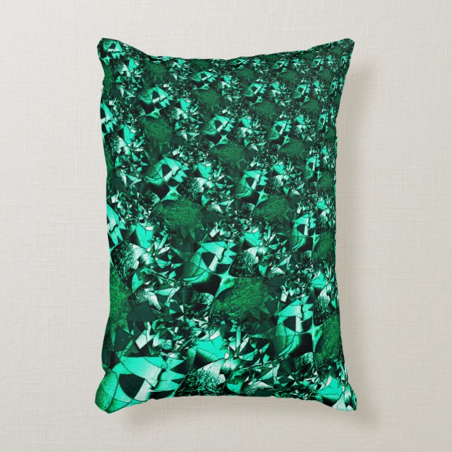 Ljusstyrka, lättaliknande grönt-toner prydnadskudde (Framsidan(Vertikal))