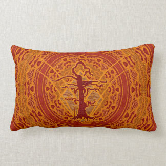 Ljust - abstrakt gammalt visset träd för orange lumbarkudde