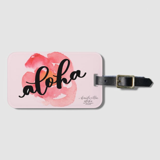 Ljust Aloha Abstrakt Blomma Resväskemärke Bagagebricka (Framsida horisontal)