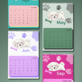 Ljust & älsklig valpkunstkalender 2026 kalender
