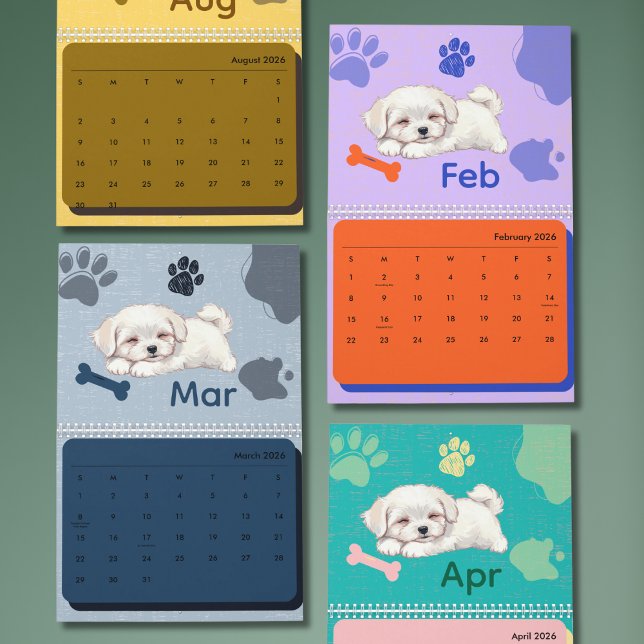 Ljust & älskvärd valpkunstkalender 2026 kalender (Skapare uppladdad)