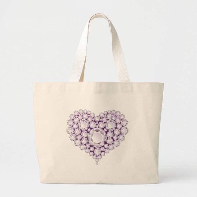Ljust Ametyst Heart Gems Jumbo Tygkasse (Framsidan)