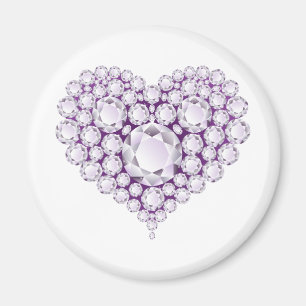 Ljust Ametyst Heart Gems Magnet
