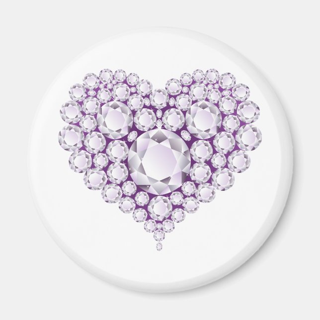Ljust Ametyst Heart Gems Magnet (Framsidan)