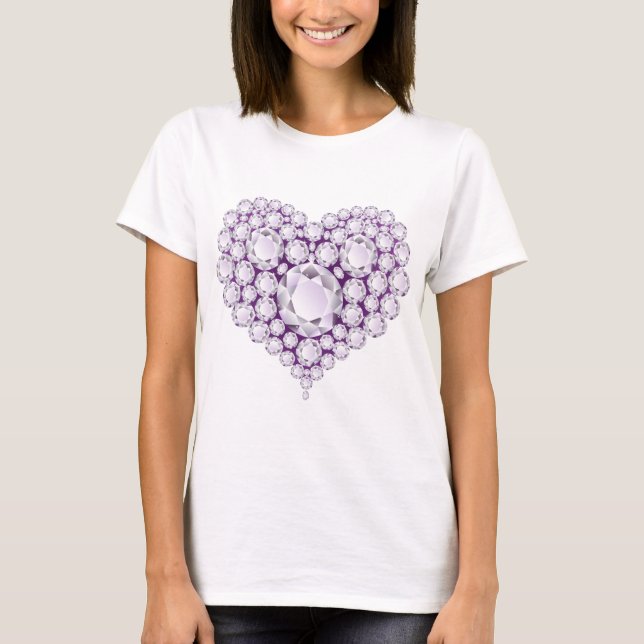Ljust Ametyst Heart Gems Tee (Framsida)