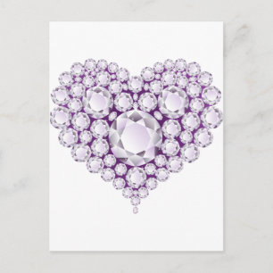 Ljust Ametyst Heart Gems Vykort