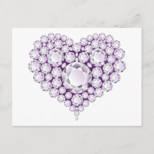 Ljust Ametyst Heart Gems Vykort