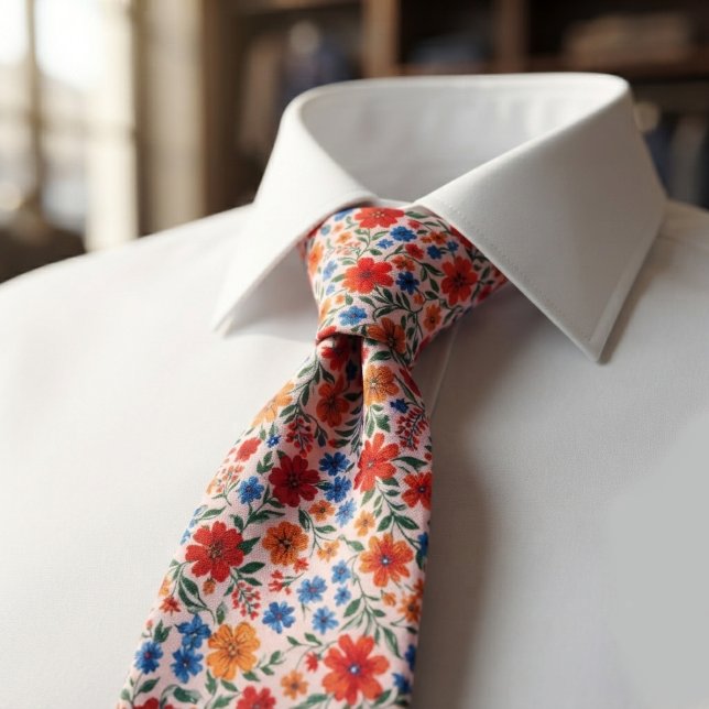 Ljust ängsblommönster slips (Skapare uppladdad)