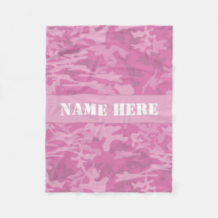 Ljust anpassningsbarnamn - rosa filt för Camo
