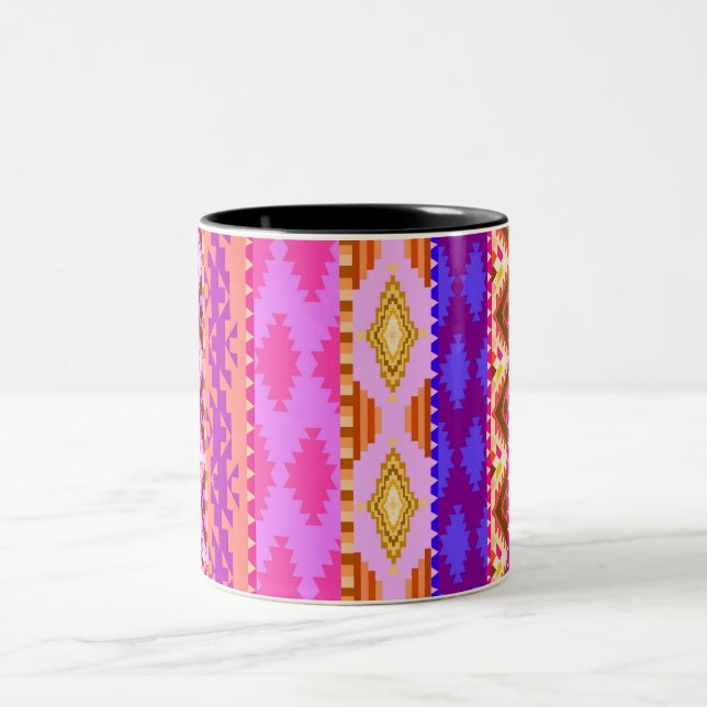 Ljust Aztec mönster för trendig flickaktigt Två-Tonad Mugg (Center)