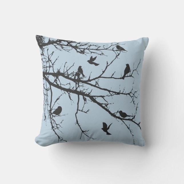 Ljust Baby blue buffertlandskap Kudde (Framsida)