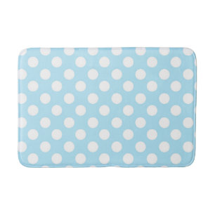 Ljust Baby blue och vit Polka dots Badrumsmatta