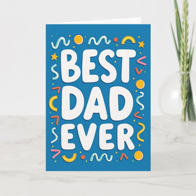 Ljust "Bästa Pappa någonsin" Kort (Framsida)