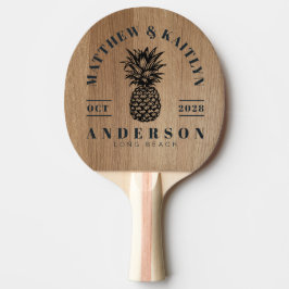 Ljust Björkträ Tropisk Ananas Bröllopskam Pingisracket