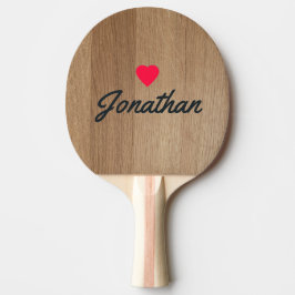Ljust Björkträ Vintage Hjärttecken Pingisracket