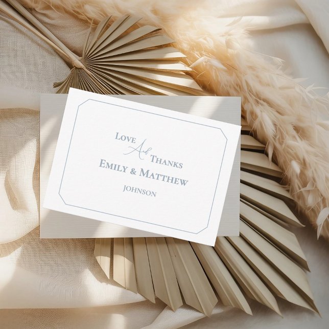 Ljust blå Bröllop-tackkort med QR-kod (Skapare uppladdad)