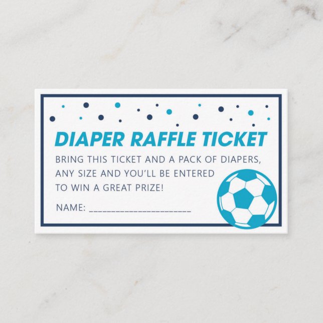 Ljust blå fotbojor, babyskor Diaper Raffle Biljett (Framsida)