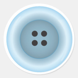 Ljust blå knappstämpelförsegling runt klistermärke