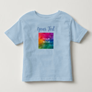 Ljust blå mall Överför bildfoto Lägg till text T Shirt