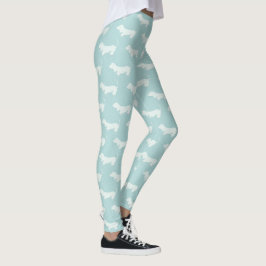 Ljust blå och vit bläckstråle för utskrift leggings