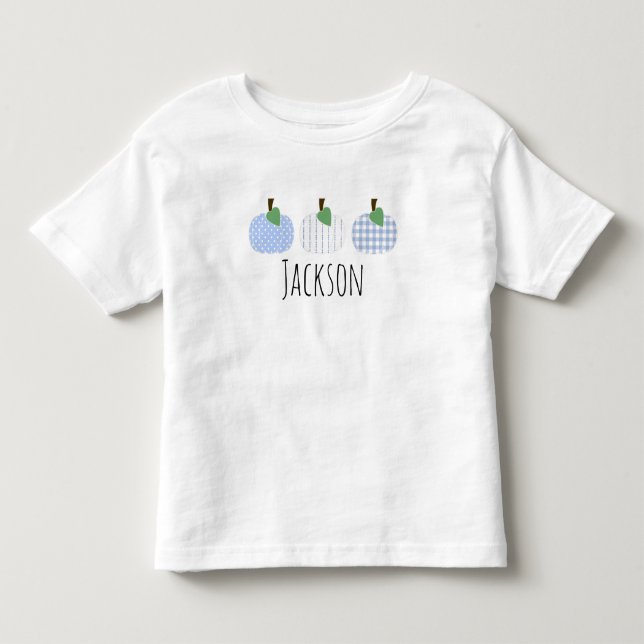 Ljust blå pumpa trio t-shirt för småpojkar (Framsida)