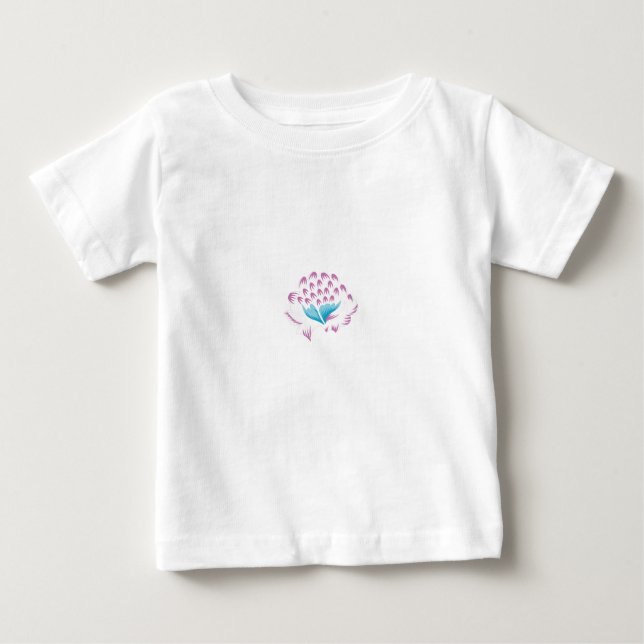 Ljust blåklintblå, himmel megenta, Girly T Shirt (Framsida)