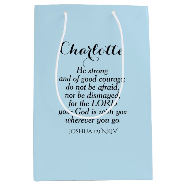 Ljust blått kurage, bible Verse Custom Name Simple (Framsidan)
