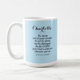 Ljust blått kurage, bible Verse Custom Name Simple Kaffemugg