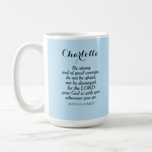 Ljust blått kurage, bible Verse Custom Name Simple Kaffemugg