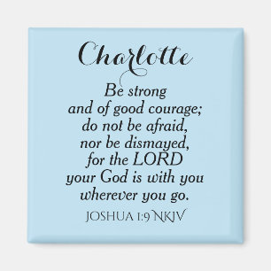 Ljust blått kurage, bible Verse Custom Name Simple Magnet